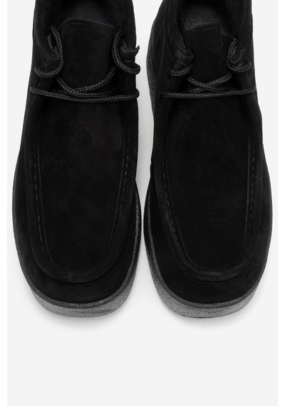 Luvishoes Luvi Shoes Melıa Siyah Süet Hakiki Deri Kadın Bilekte Bot Siyah
