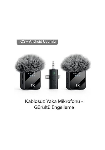 K9-y2 Kablosuz Taşınabilir 3 In1 Yaka Mikrofonu Tüylü Mini Mic Tak Ve Çalıştır Canlı Yayın Vlog Kablosuz Yaka Çift Verici Mikrofon Yüksek Kalite Profesyonel
