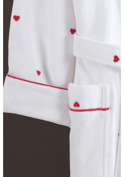 Varol Kalpli Nakışlı %100 Pamuk Love Serisi Bornoz Kırmızı-l/xl Kırmızı