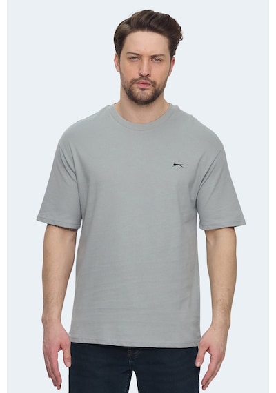 Slazenger Vellamo Erkek Oversıze Gri Tişört Gri