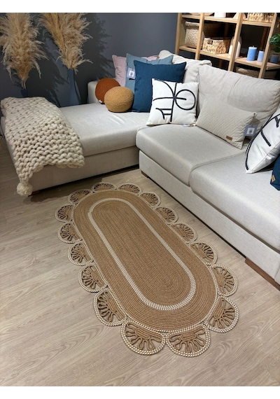Mavaux Matrix Jüt Kilim, Paspas, Mutfak Halısı, Banyo Paspası, Kilim, Halı, Oturma Odası Halısı Krem - Bej