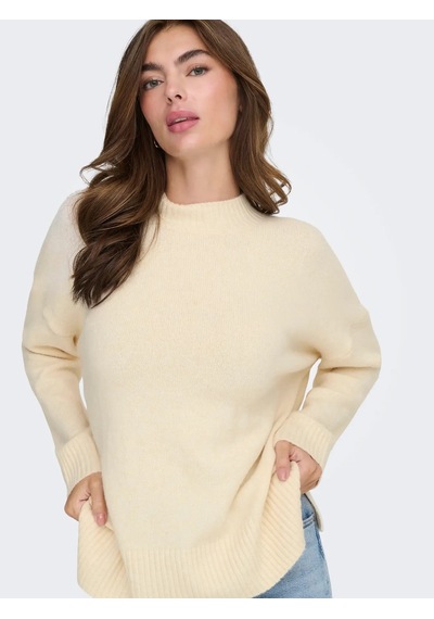 Only Onlhazel Ls Highneck Overs Pull Kadın Kazak 15352853 Ekru