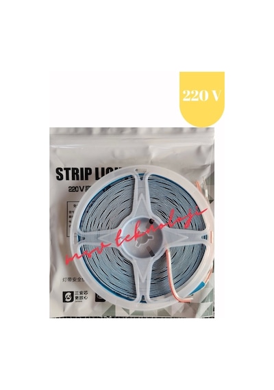 220 Volt 8 Mm 2835 Smd 4000k Naturel Beyaz İç Mekan 120 Ledli 10 Metre Şerit Led