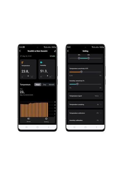 Wifi Lcd Ekranlı Sıcaklık Ve Nem Sensörü Tuya - Smartlife Uyumlu