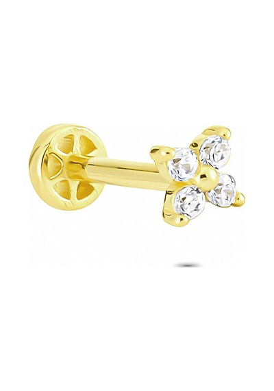 Glorria Altın Kelebek Tragus Piercing Çok Renkli
