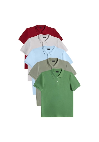 Tudors Erkek 5'li Paket Bordo-gri-mavi-haki-çimen Yeşili Slim Fit Pamuklu Düz Pike Polo Yaka Tişört-33106 Multi Çok Renkli Tudors Erkek 5'li Paket Bordo-gri-mavi-haki-çimen Yeşili Slim Fit Pamuklu Düz Pike Polo Yaka Tişört-33106 Multi Çok Renkli