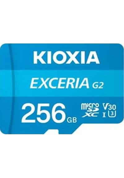 Kıoxıa 256gb Exceriag2, Lmex2l256gg2, U1 V30 4k, Cl10, 100mb/s, Microsd Kart Bellek Sd Adaptörlü