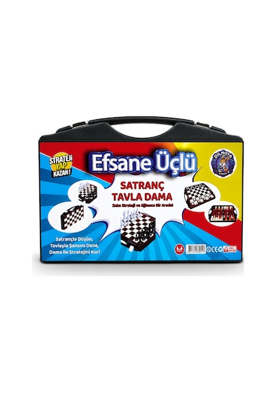 Çantalı Üçü Bir Arada Set - Satranç - Tavla - Dama