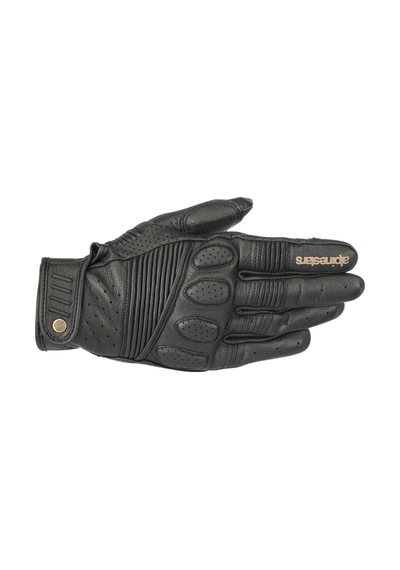 Alpinestars Crazy Eight Korumalı Deri Motosiklet Eldiveni Siyah