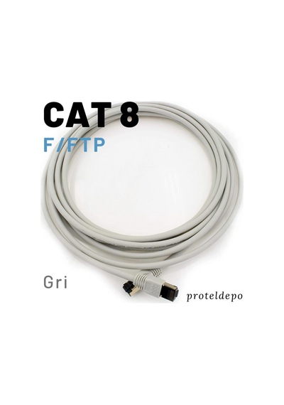 Irenis Cat8 Kablo F/Ftp Lszh Ethernet Network Lan Ağ Kablosu 25 CM Beyaz