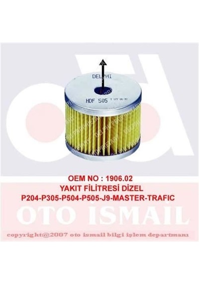 DELPHI HDF505 MAZOT FİLTRESİ CLIO I 91-98 / CX I II 75-79 305 I I
