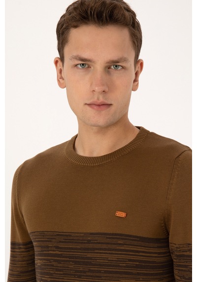 U.S. Polo Assn. Erkek Slim Fit Bisiklet Yaka Haki Kazak 50314970-VR027
