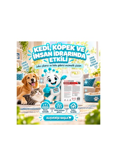 Remuvr 5 Kg Enzimatik Leke Ve Koku Giderici İnsan, Kedi Köpek İdrarı, Kusmuk, Kahve Halı Koltuk Kumaş
