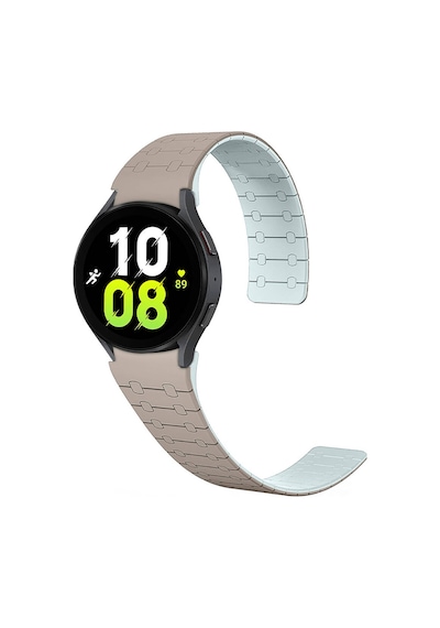 Galaxy   Uyumlu  Watch 5 40mm Zore Krd-111 20mm Çizgili Desenli Silikon Kordon-haki