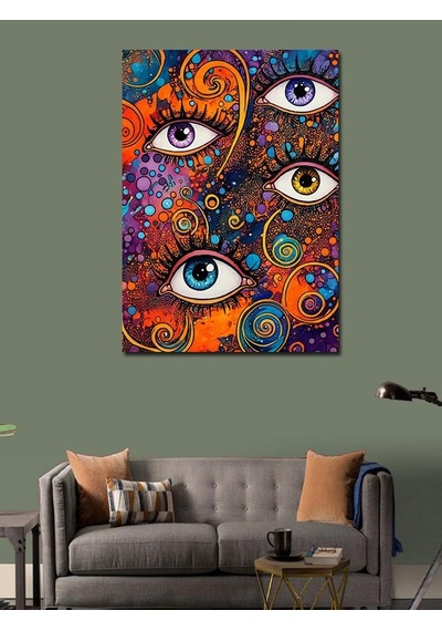 Kanvas Tablo Renkli Göz Deseni 70cmx100cm