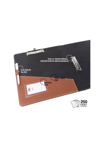 Evrak Sunum Tanıtım Firma Klasörü Sekreterlik A4 150 Yaprak Kapasiteli Ring Binder File Vegan 26,5x32 Cm. Taba
