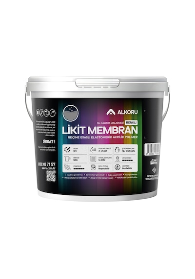 5 Kg Likit Membran Renkli Reçine Esaslı Sıvı Su Yalıtım Malzemesi Gri