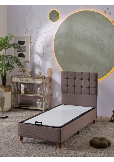 Beehanem Bengü 90x190 Tek Kişilik Baza Başlık 2 Li Set Jeryy Krem