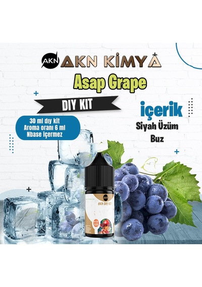 Asap Grape Dıy Kit Siyah Üzüm Buz Gıda Aroması %20 Oranda Aroma İçerir Hazır Değildir 30 Ml