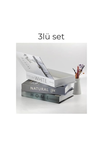 Bakgelal 3 Lü Kitap Görünümlü Dekoratif Kutu Seti, Iskandinav Tarz Modern Ev Dekorasyonu, Ofis Kütüphane Dekorasyonu, Hediye