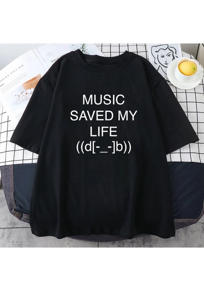 Startmore Beyaz Müzik Kaydedildi Benim Hayat Karikatür Baskı Porter Robinson Gülümseme Siyah