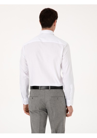 Cacharel Beyaz Slim Fit %100 Pamuk Klasik Yaka Oxford Gömlek