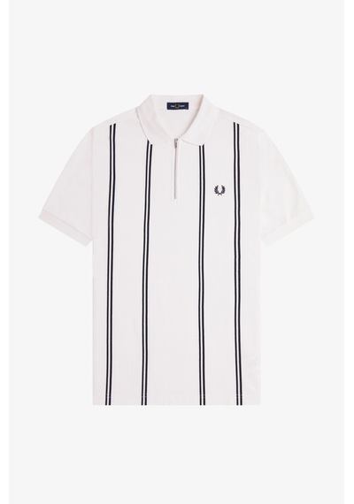 Fred Perry M2419 Vertical Stripe Erkek Polo Tişört Beyaz