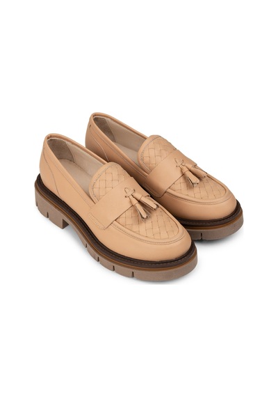 Deery Kadın Bej Hakiki Deri Loafer Ayakkabı - F2267zpdre01 Bej