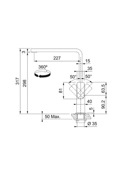 Franke Mythos Flat Black Steel Armatür Siyah