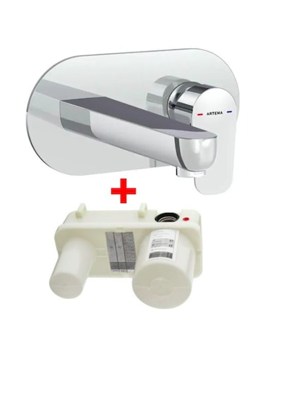 Artema Flow Soft Ankastre Lavabo Batarya Seti A43175 - A42230 Krom - Gri