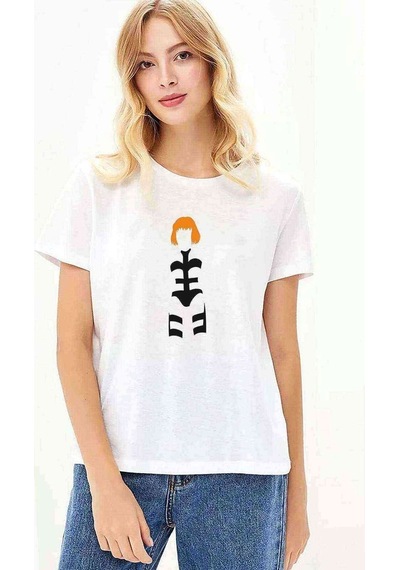 Silhouette The Fifth Element Leeloo Baskılı Beyaz Kadın Tshirt