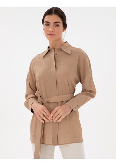 Pierre Cardin Kadın Bej Gömlek Desenli 50306501-vr011 Bej