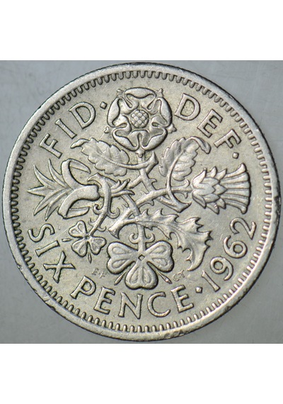 Birleşik Krallık 6 Pence 1962 Kraliçe Iı. Elizabeth 19,5 Mm İngiltere.