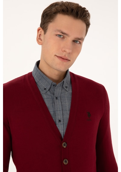 U.s. Polo Assn. Erkek Bordo Hırka Triko 50313702-vr014 Bordo