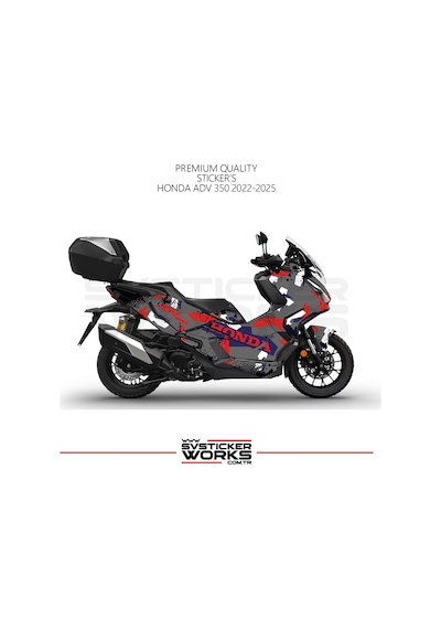 Honda Adv350 Kaplama Motosiklet Sticker Design Etiket Modeli V1