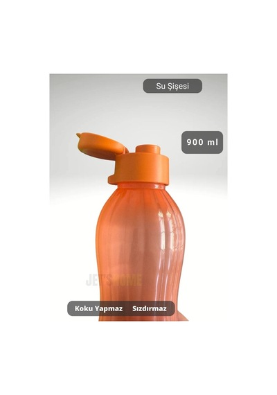 Su Şişesi Sızdırmaz Kapak Okul Matarası Bpa Free Suluk Orta Boy Kokusuz Matara Turuncu 900 Ml Turuncu