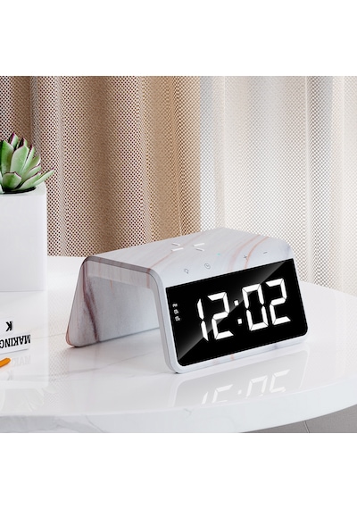 Havit W320 Hızlı Wireless Şarj + Saat + Gece Lambası Bej