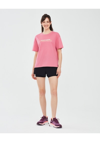 Skechers Graphic T-Shirt W Short Sleeve Kadın Pembe Tshirt S241199-590 Açık Pembe
