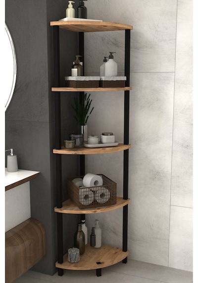 Decoline Banyo Rafı 5 Katlı Moblen Modern Organizer Depolama Ünitesi-atlantik Çam Atlantik Çam