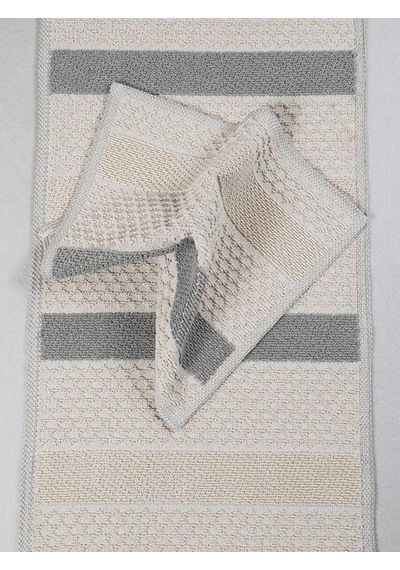 Naturel Pamuklu Kilim Yıkanabilir Banyo Paspası Seti 2'li Klozet Takımı 60x100-50x60cm 7021 Bej Diğer