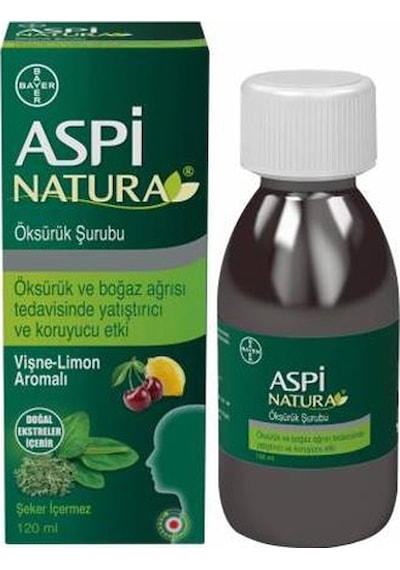 Aspi Natura Yetişkin Vişne Limon Aromalı Şurup 120 ML