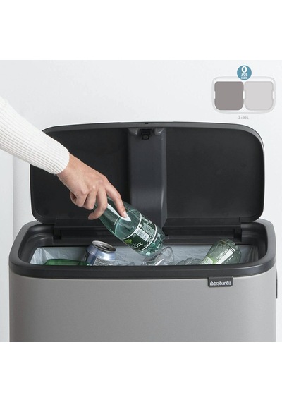 Brabantia Çöp Kutusu 30 + 30 Lt Bo Touch Dokunmatik Kapak Mat Çel