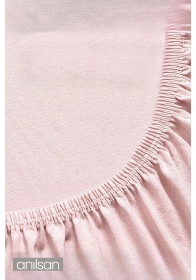 Düz Pudra Bebek Lastikli Yatak Çarşafı %100 Pamuklu 70x140