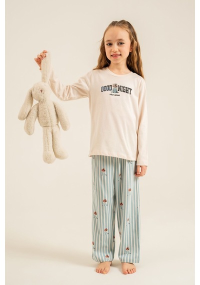 Arnetta Anne Kız Sweet Dreams Krem Uzun Kol Pijama Takım Ar3734-a-v1 Ar3734-a-v1