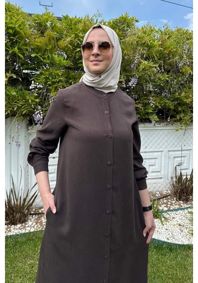 Rabia Şamlı Başak Pantolonlu Takım Kahve Normal