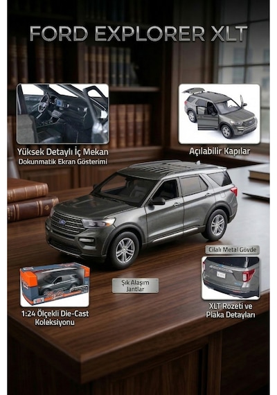 Motor Max 1:24 Ölçek 2022 Ford Explorer Xlt Lacivert Diecast Model Metal Araba Çok Renkli