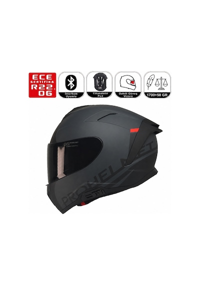 X340 Thunder Motosiklet Kaskı Spoiler Mod Güneş Vizörlü Full Face Kask Çok Renkli