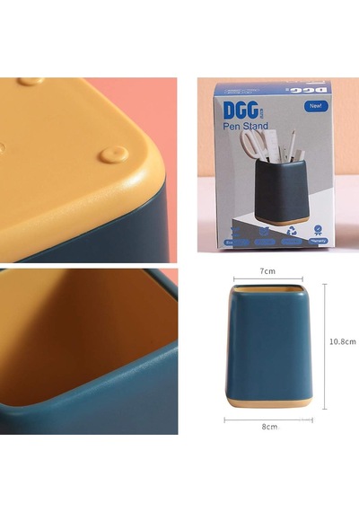 Renkli Plastik Masaüstü Kalemlik Kawaii Tek Gözlü Şık Kalemlik - Beyaz Beyaz