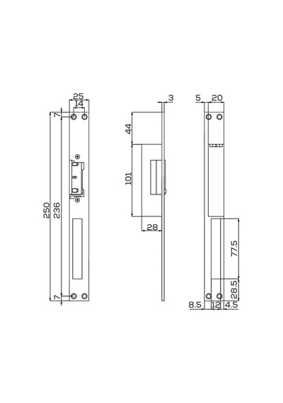 Kale KD012/10-211 Elektrikli Kapı Karşılığı (Paslanmaz Aynalı)