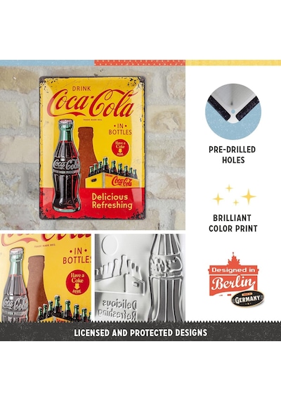 Nostalgic-art 23195 Coca-cola Bottles Sarı, Sac Levha 30 X 40 Cm Diğer
